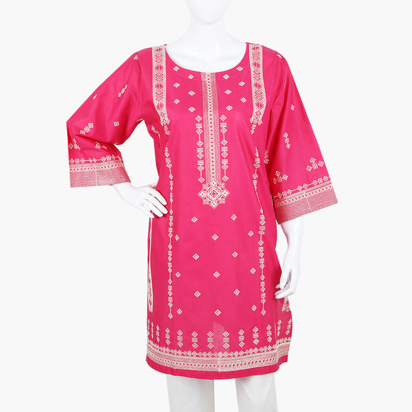Women's Embroidered Kurti - Pink, Women Ready Kurtis, Chase Value, Chase Value