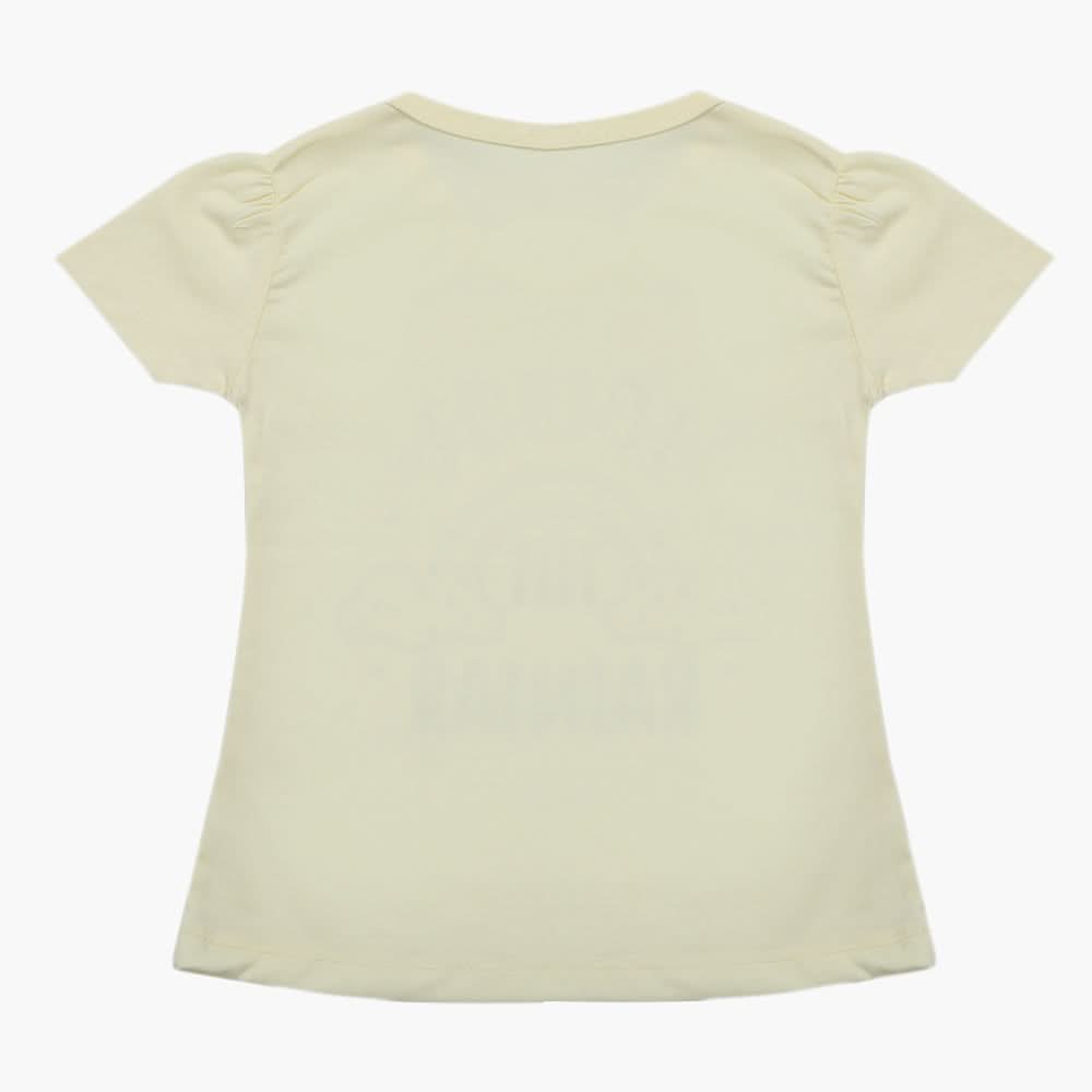 Girls Half Sleeves T-Shirt - Lemon, Girls T-Shirts, Chase Value, Chase Value