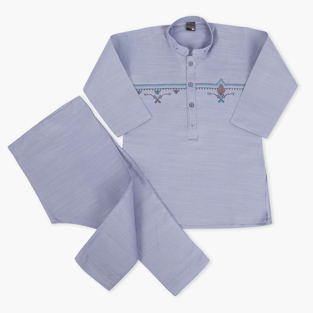 Boys Embroidered Shalwar Suit - Blue, Boys Shalwar Kameez, Chase Value, Chase Value
