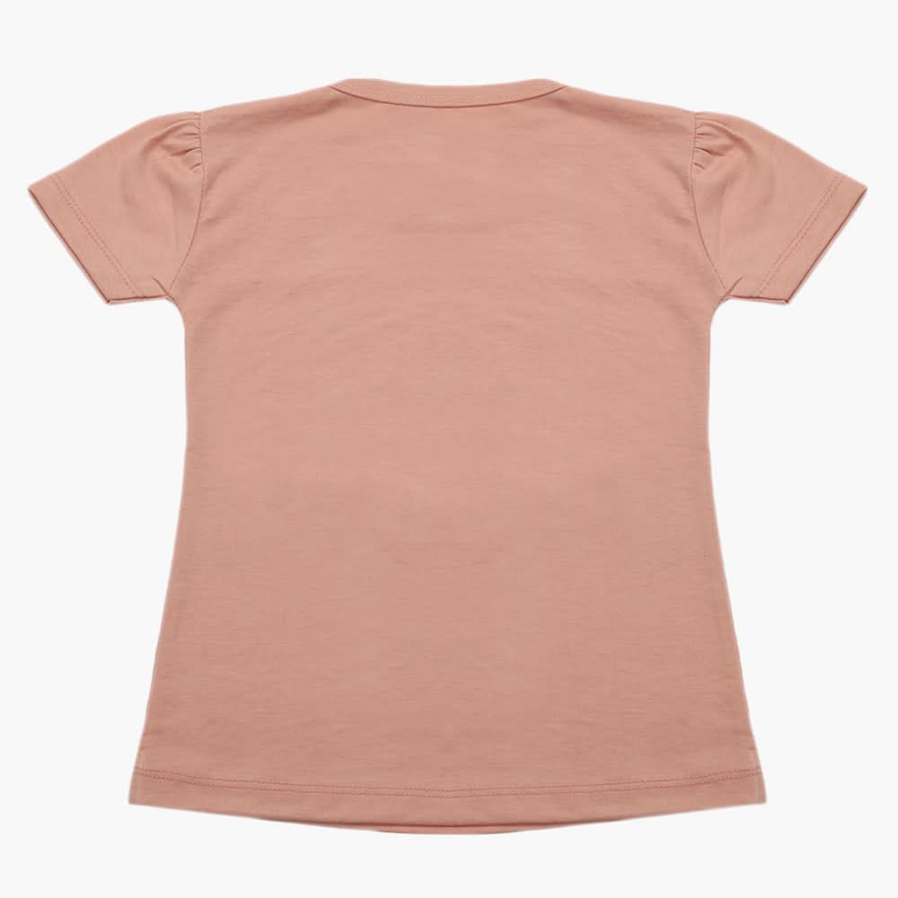 Girls Half Sleeves T-Shirt - Tea Pink, Girls T-Shirts, Chase Value, Chase Value