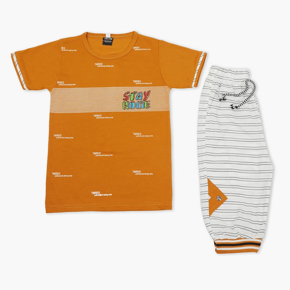 Boys Half Sleeves Suit - Mustard, Boys Sets & Suits, Chase Value, Chase Value