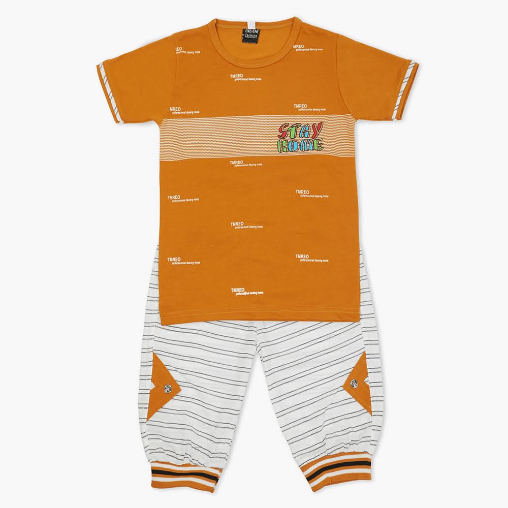 Boys Half Sleeves Suit - Mustard, Boys Sets & Suits, Chase Value, Chase Value