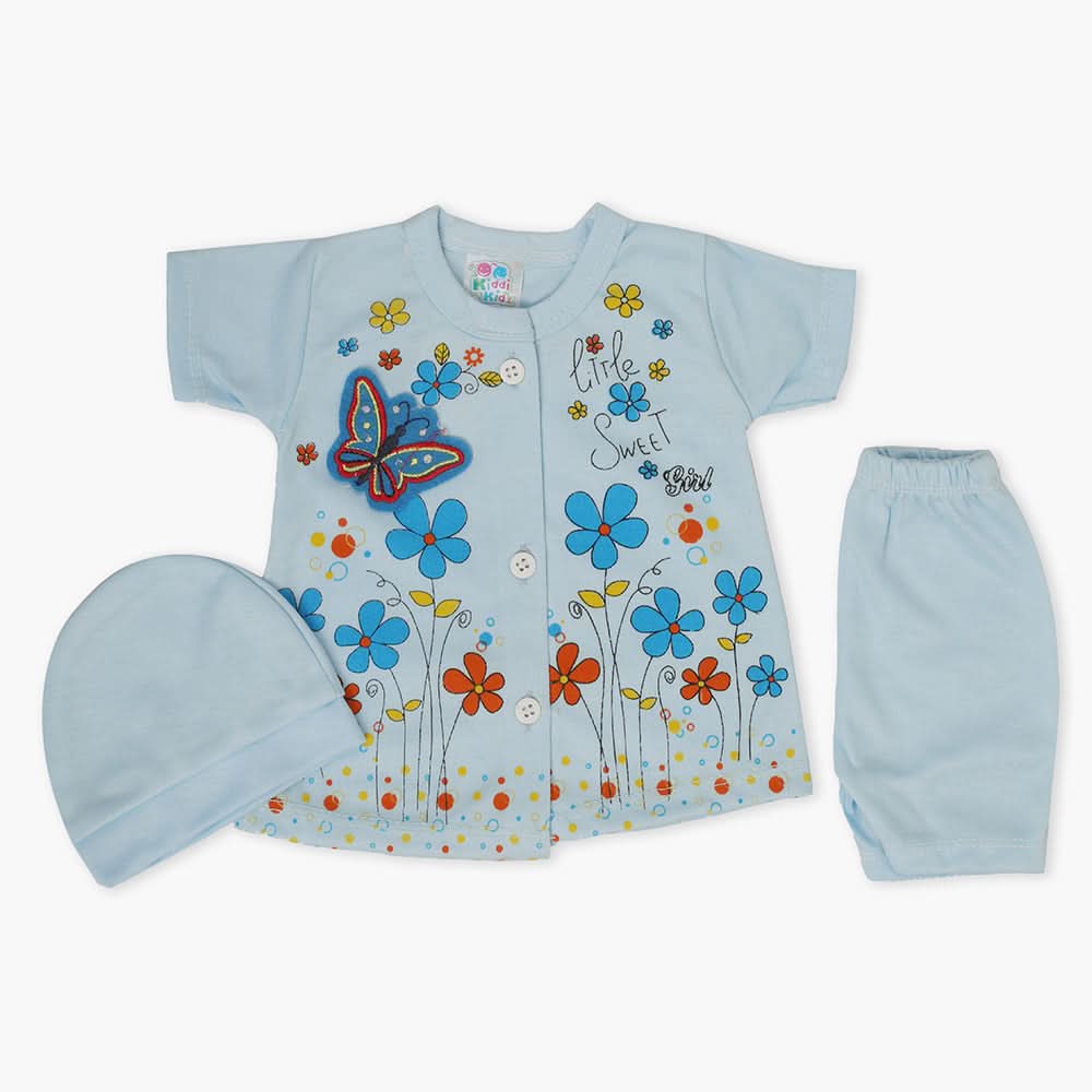 Newborn Girls Half Sleeves Suit - Blue, Newborn Girls Sets & Suits, Chase Value, Chase Value