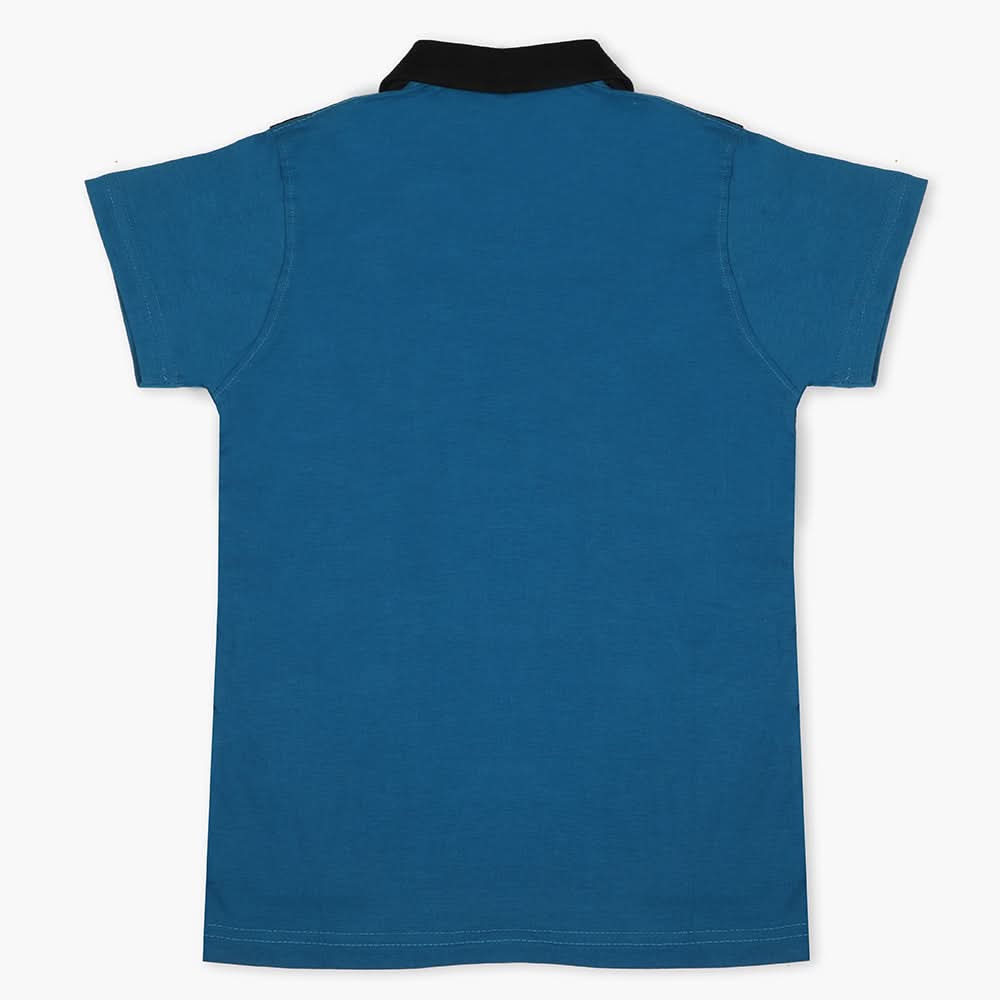 Boys Half Sleeves Polo T-Shirt - Blue, Boys T-Shirts, Chase Value, Chase Value