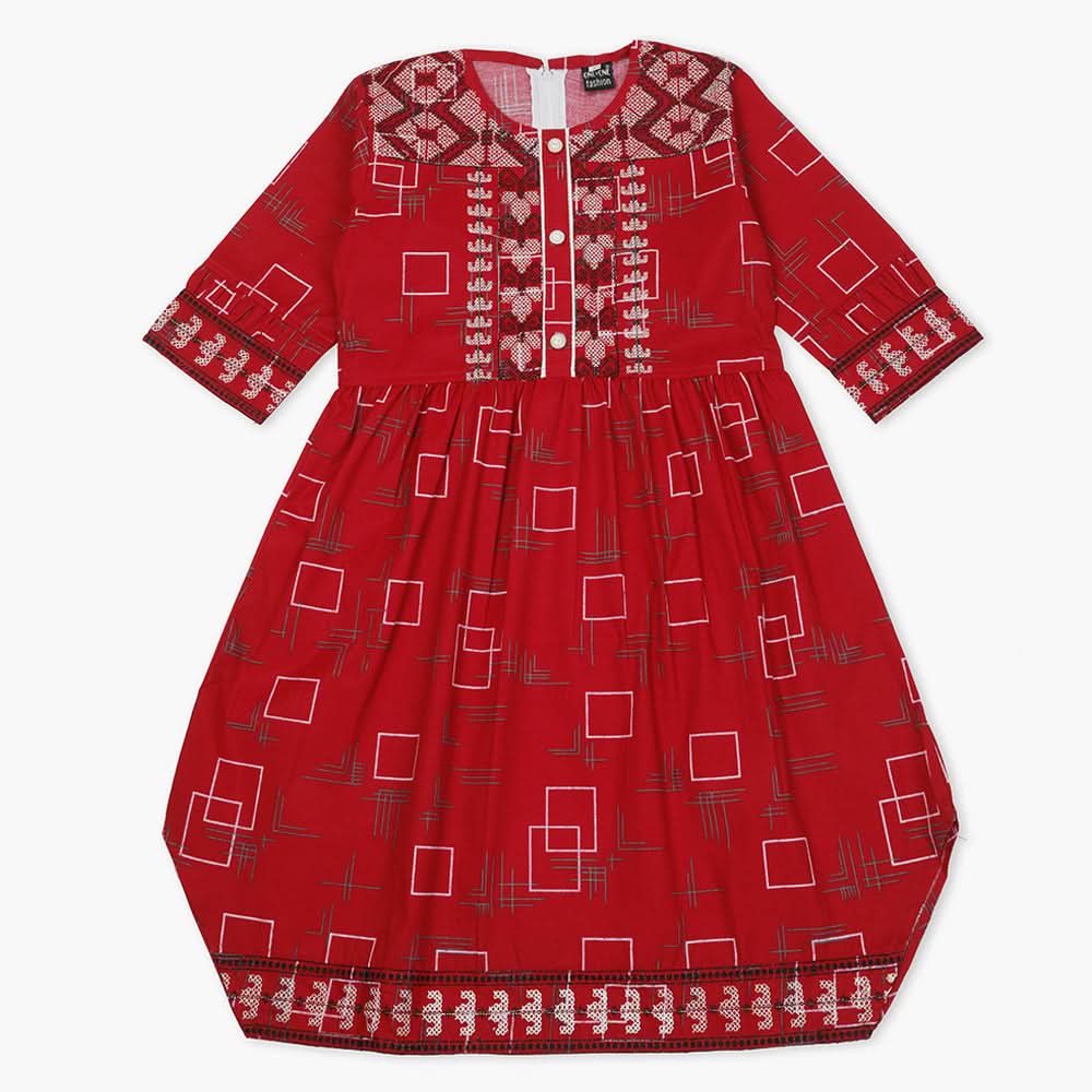 Girls Half Sleeves Suit - Red, Girls T-Shirts, Chase Value, Chase Value