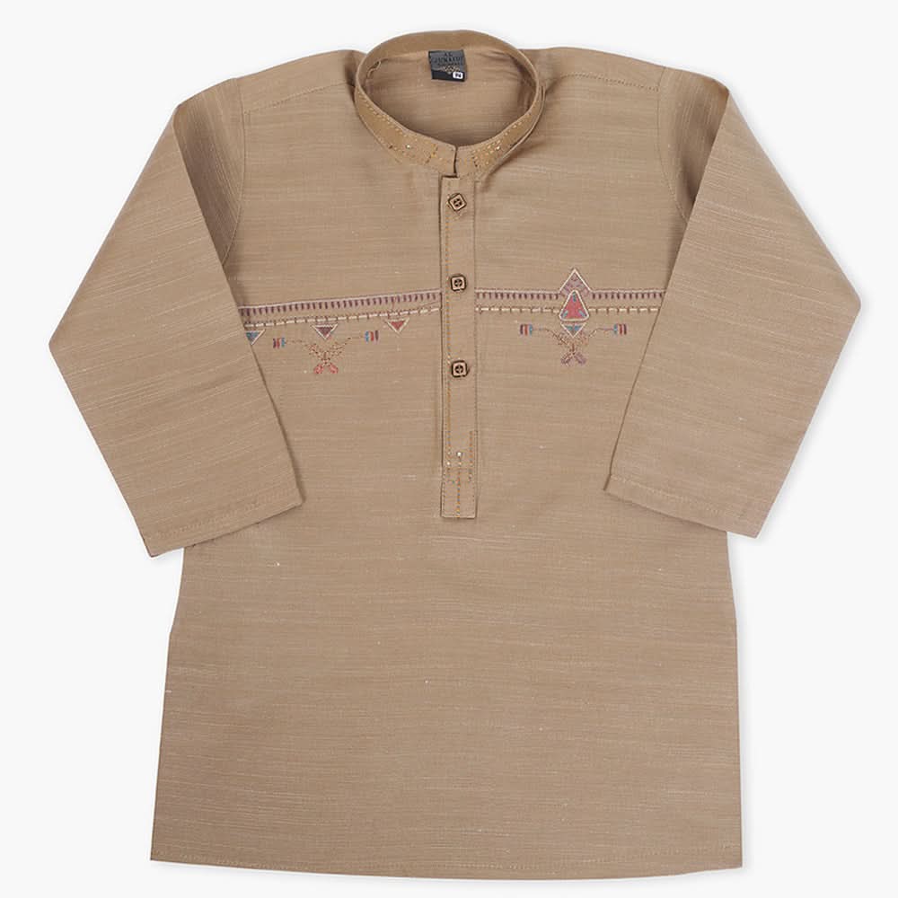 Boys Embroidered Shalwar Suit - Brown, Boys Shalwar Kameez, Chase Value, Chase Value