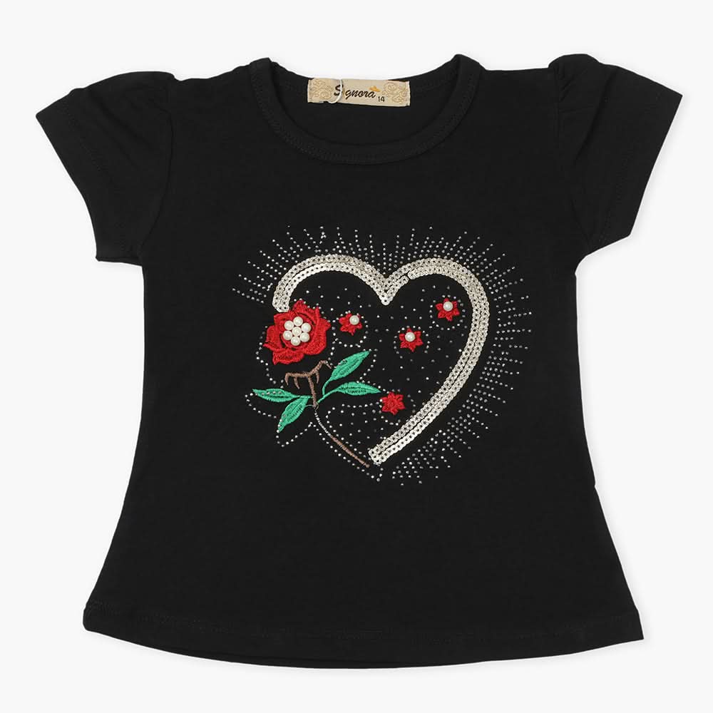 Girls T-Shirt - Black, Girls T-Shirts, Chase Value, Chase Value