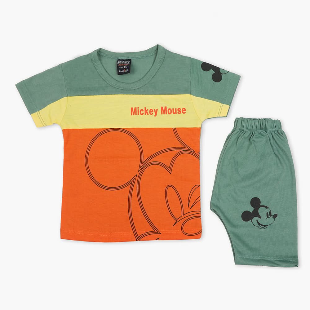 Boys Half Sleeves Short Suit - Green, Boys Sets & Suits, Chase Value, Chase Value