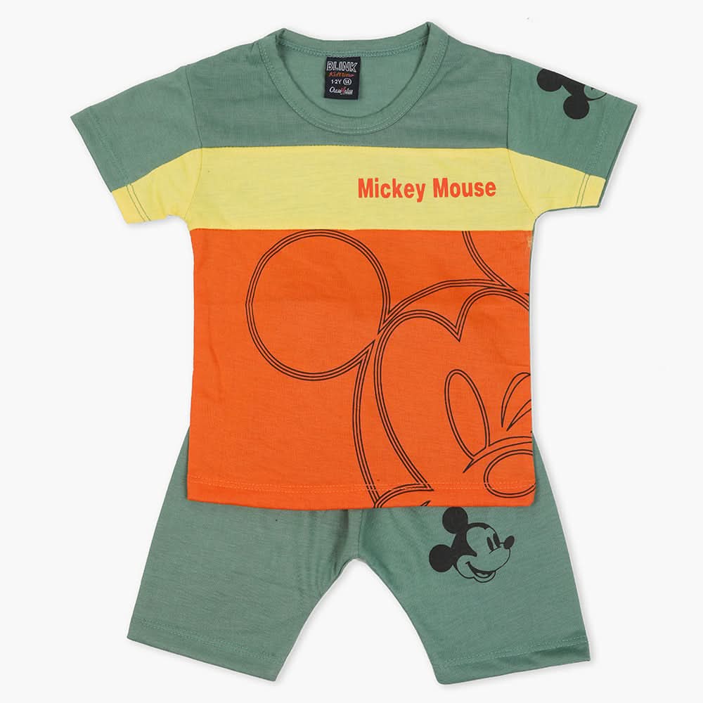 Boys Half Sleeves Short Suit - Green, Boys Sets & Suits, Chase Value, Chase Value