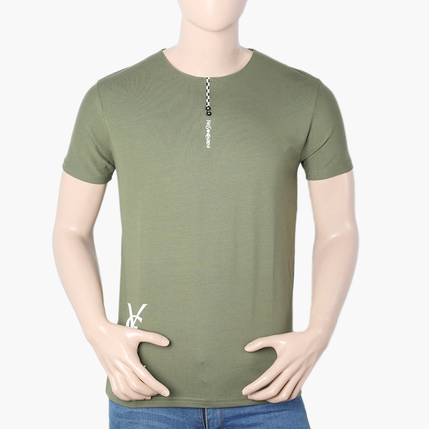 Men's Half Sleeves T-Shirt - Dark Green, Men's T-Shirts & Polos, Chase Value, Chase Value