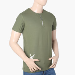 Men's Half Sleeves T-Shirt - Dark Green, Men's T-Shirts & Polos, Chase Value, Chase Value