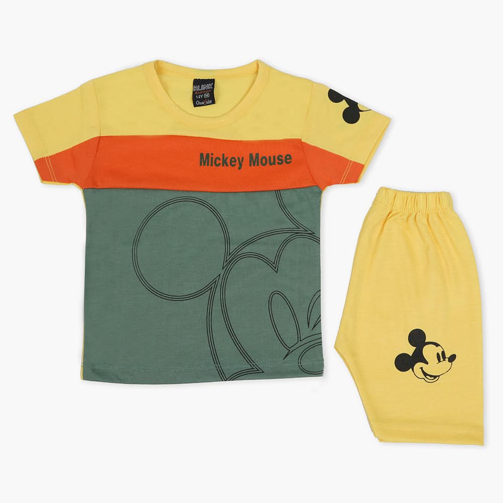 Boys Half Sleeves Short Suit - Yellow, Boys Sets & Suits, Chase Value, Chase Value