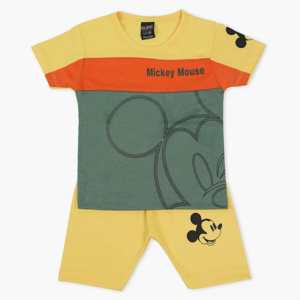 Boys Half Sleeves Short Suit - Yellow, Boys Sets & Suits, Chase Value, Chase Value