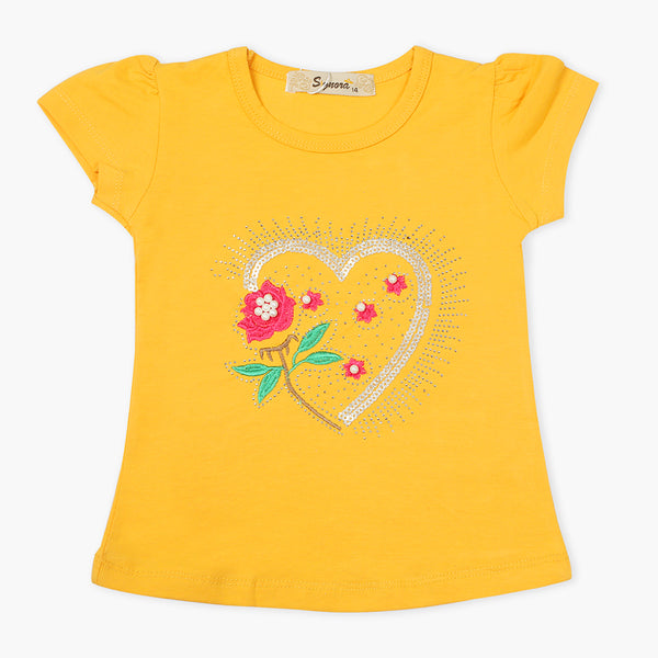 Girls T-Shirt - Yellow, Girls T-Shirts, Chase Value, Chase Value