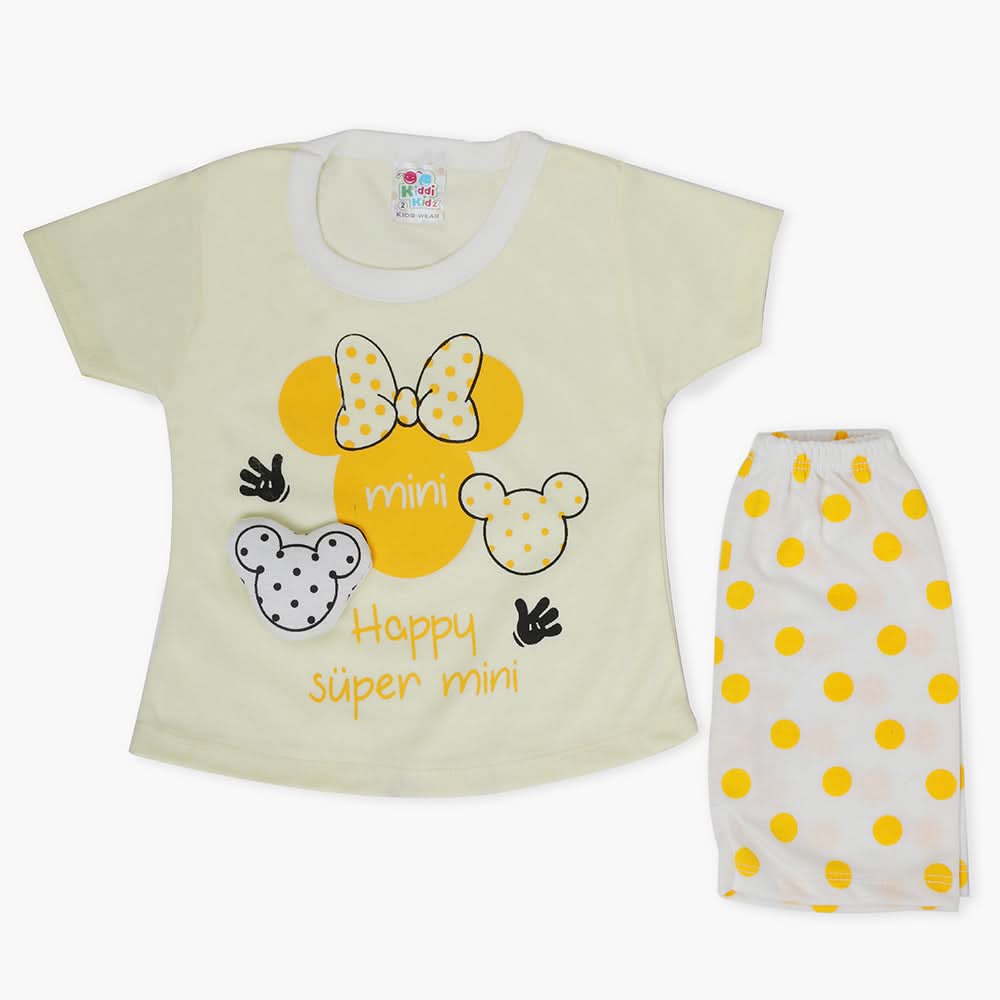Newborn Girls Half Sleeves Suit - Lemon, Newborn Girls Sets & Suits, Chase Value, Chase Value