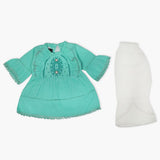 Girls Half Sleeves Suit - Sea Green, Girls Suits, Chase Value, Chase Value