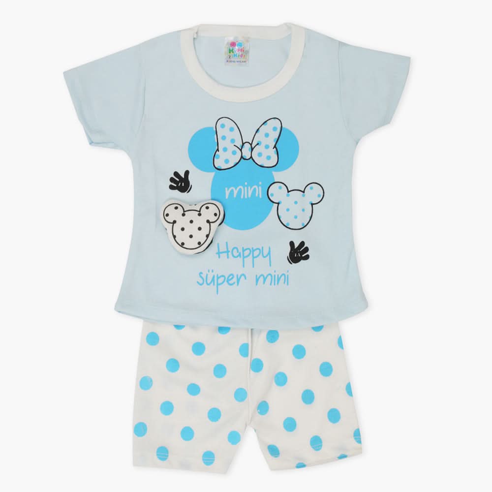 Newborn Girls Half Sleeves Suit - Blue, Newborn Girls Sets & Suits, Chase Value, Chase Value