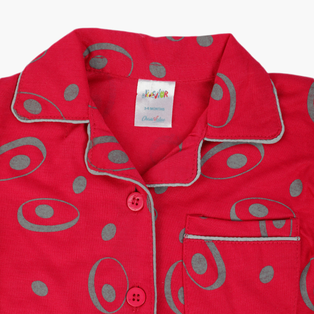 Newborn Girls Half Sleeves Suit - Dark Pink, Newborn Girls Sets & Suits, Chase Value, Chase Value