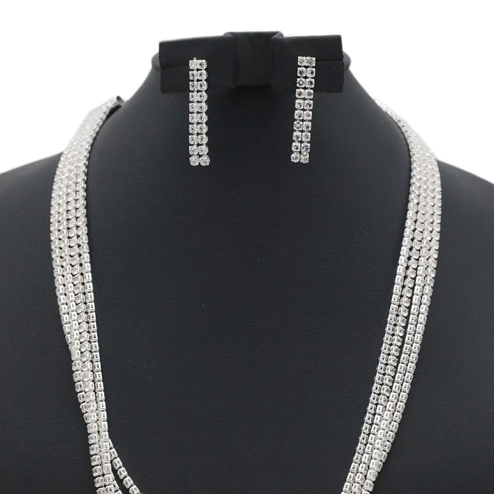 Women's Stone Mala - Silver, Women Jewellery Set, Chase Value, Chase Value