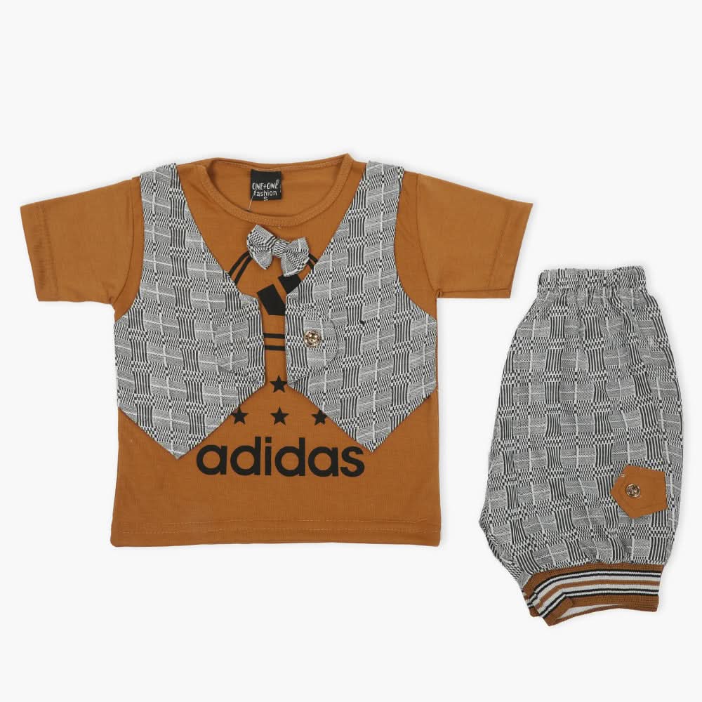 Girls Half Sleeves Suit - Brown, Girls T-Shirts, Chase Value, Chase Value