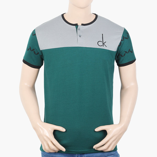 Men's Half Sleeves T-Shirt - Dark Green, Men's T-Shirts & Polos, Chase Value, Chase Value