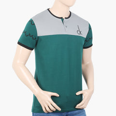 Men's Half Sleeves T-Shirt - Dark Green, Men's T-Shirts & Polos, Chase Value, Chase Value