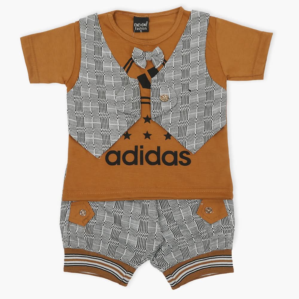 Girls Half Sleeves Suit - Brown, Girls T-Shirts, Chase Value, Chase Value