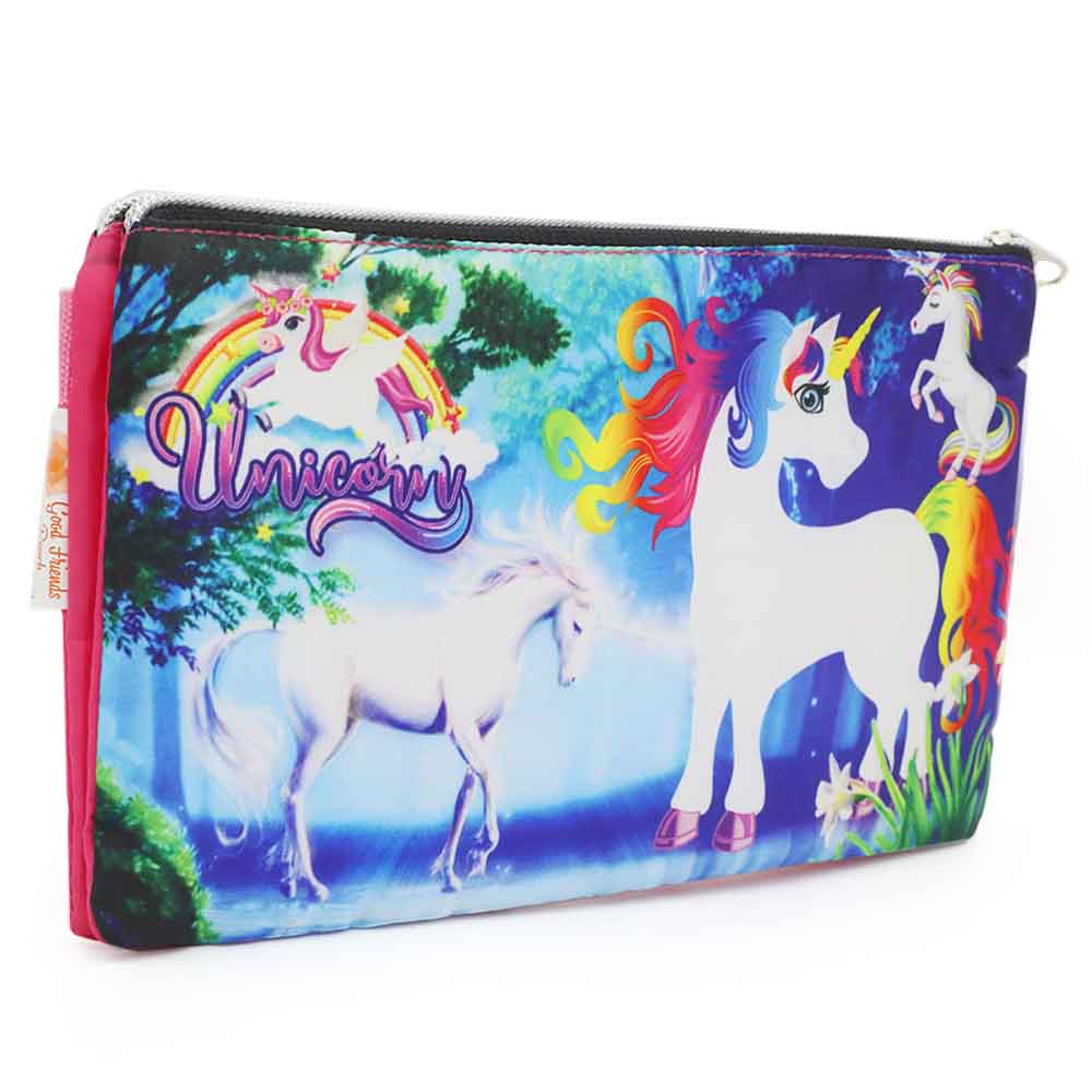 Pencil Pouch Two Zipper - Pink, Pencil Boxes & Stationery Sets, Chase Value, Chase Value