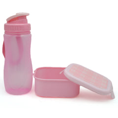 Water Bottle With Lunch Box - Pink, Tiffin Boxes & Bottles, Chase Value, Chase Value