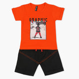 Boys Half Sleeves Short Suit - Orange, Boys Sets & Suits, Chase Value, Chase Value