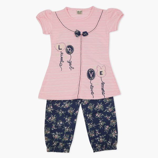 Girls Half Sleeves Suit - Pink, Girls T-Shirts, Chase Value, Chase Value