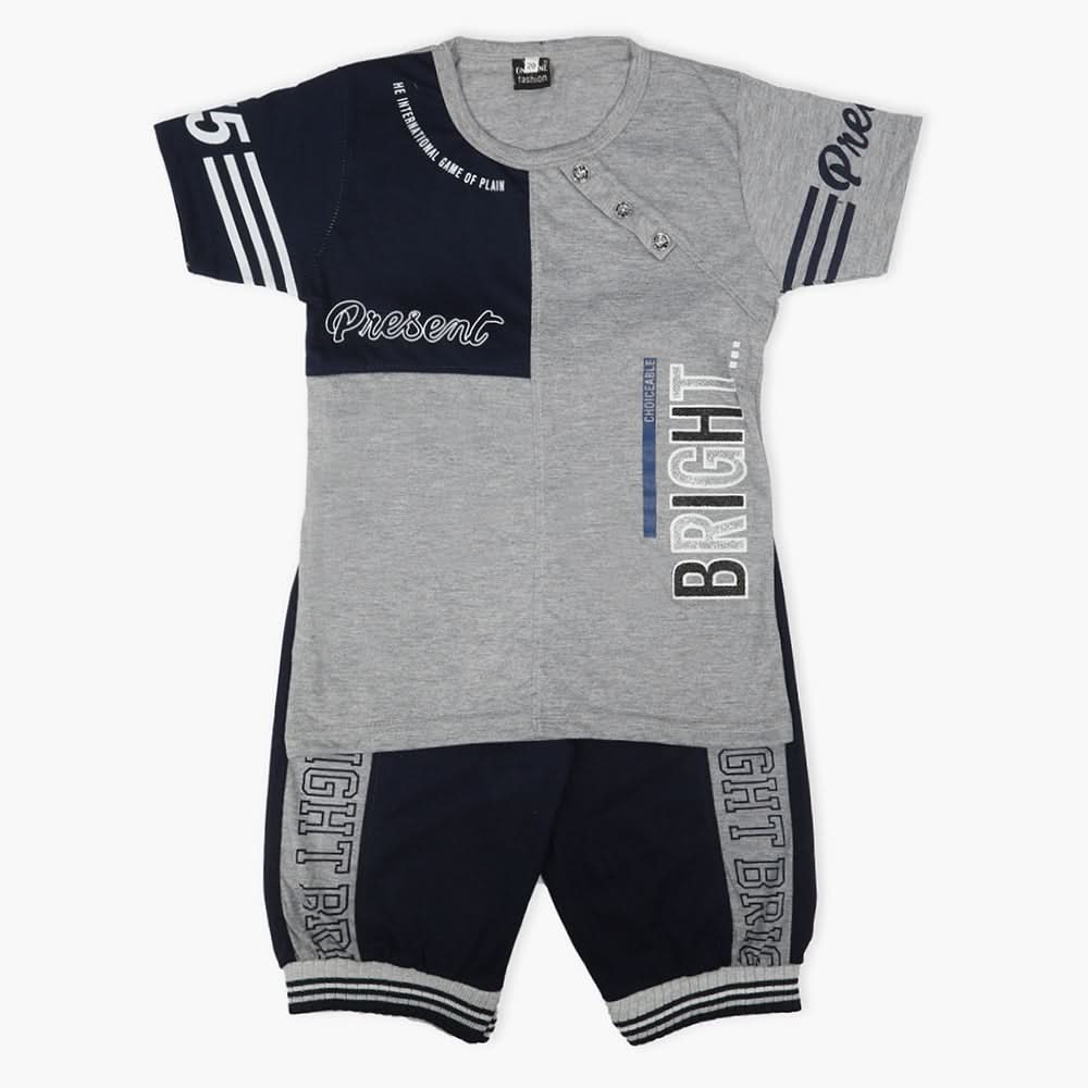 Boys Half Sleeves Suit - Navy Blue, Boys Sets & Suits, Chase Value, Chase Value