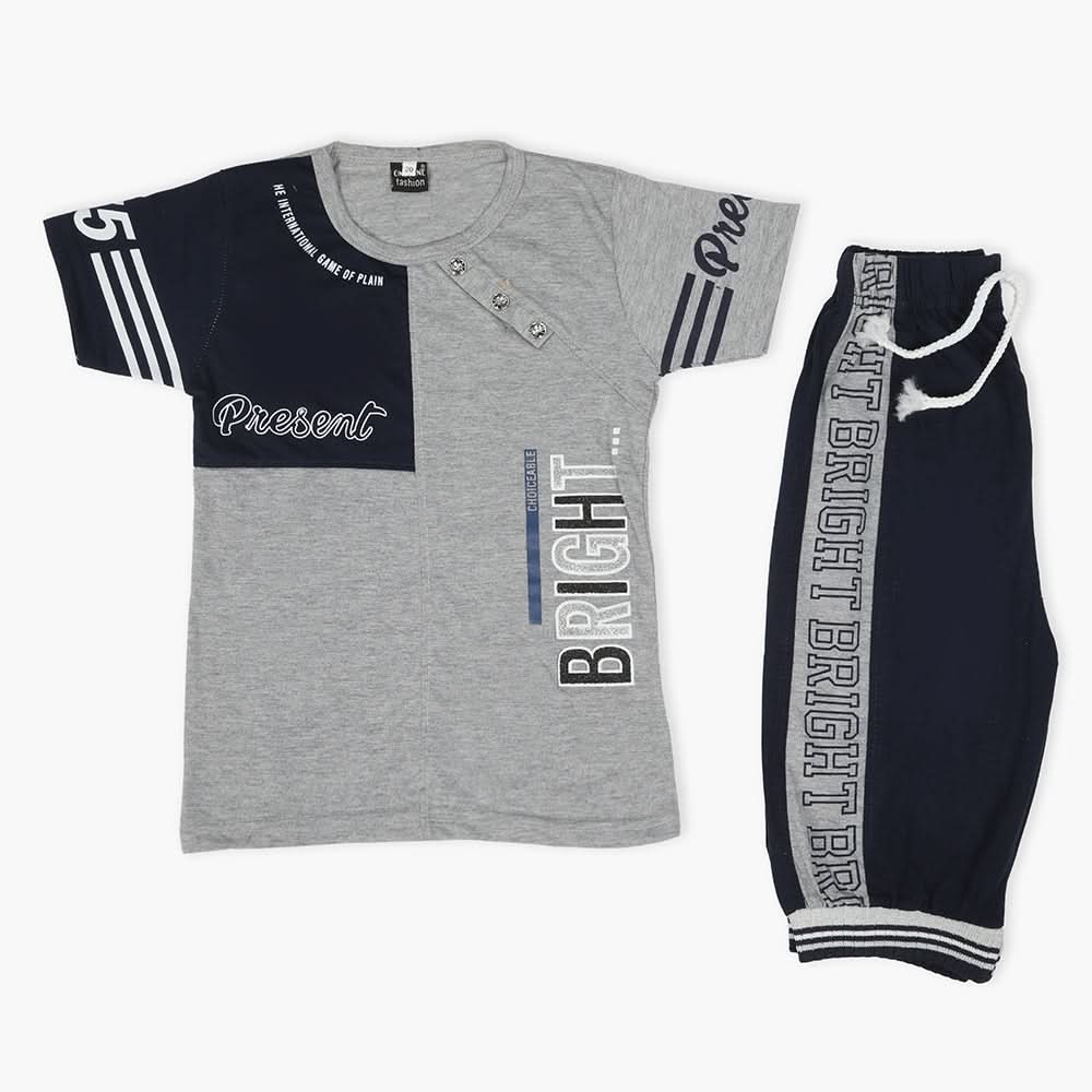 Boys Half Sleeves Suit - Navy Blue, Boys Sets & Suits, Chase Value, Chase Value