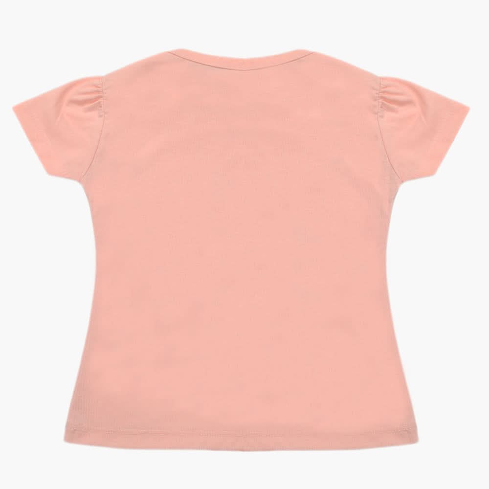 Girls Half Sleeves T-Shirt - Baby Pink, Girls T-Shirts, Chase Value, Chase Value