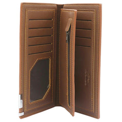 Men's Cheque Book Wallet - Dark Brown, Men, Wallets, Chase Value, Chase Value
