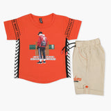 Boys Half Sleeves Short Suit - Orange, Boys Sets & Suits, Chase Value, Chase Value