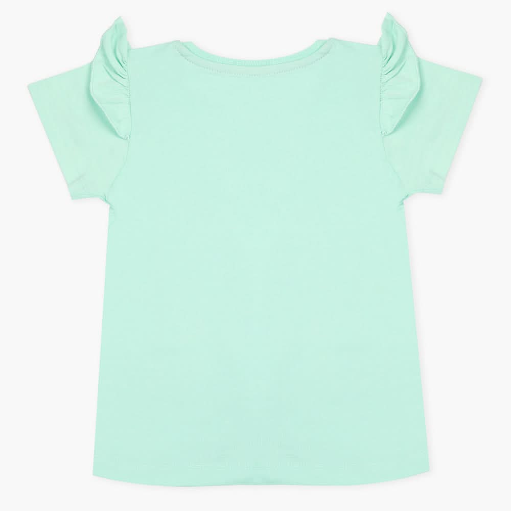 Girls Half Sleeves T-Shirt - Cyan, Girls T-Shirts, Chase Value, Chase Value