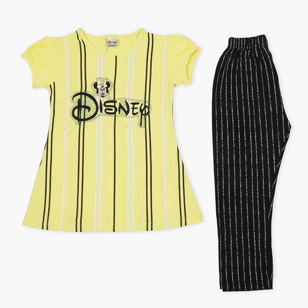 Girls Half Sleeves Suit - Yellow, Girls T-Shirts, Chase Value, Chase Value
