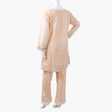 Women's Fancy 3Pcs Suit - Peach, Women Shalwar Suits, Chase Value, Chase Value