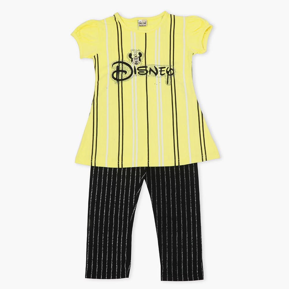 Girls Half Sleeves Suit - Yellow, Girls T-Shirts, Chase Value, Chase Value