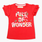 Girls Half Sleeves T-Shirt - Red, Girls T-Shirts, Chase Value, Chase Value