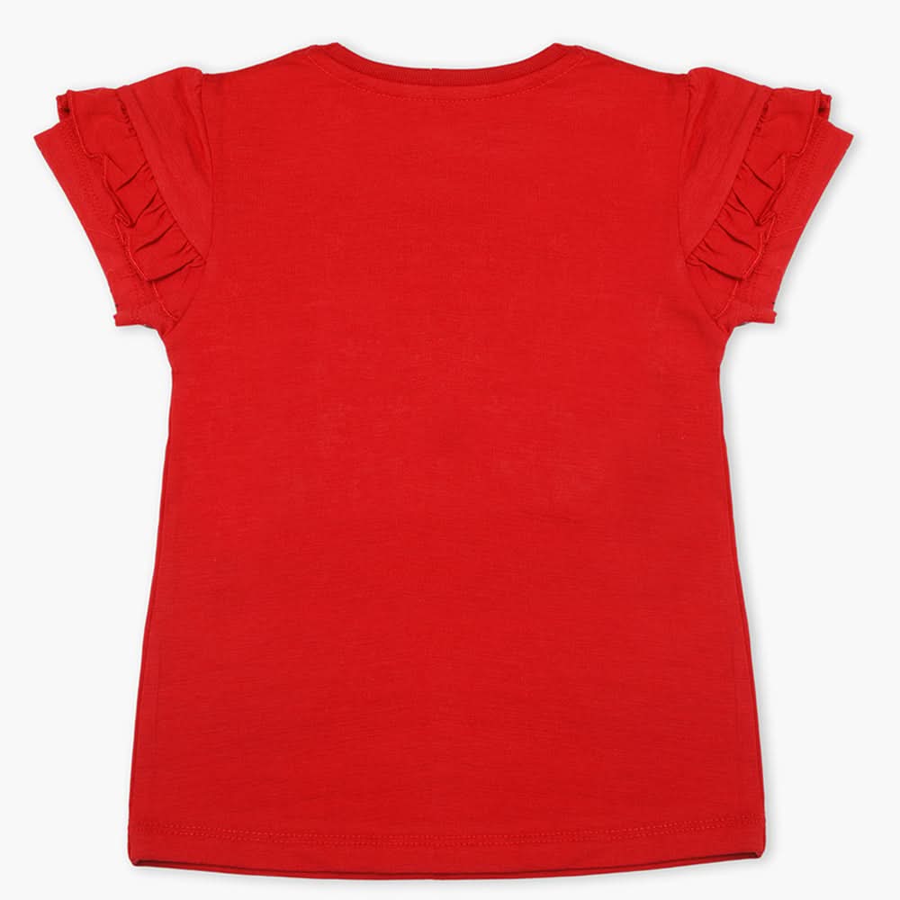 Girls Half Sleeves T-Shirt - Red, Girls T-Shirts, Chase Value, Chase Value