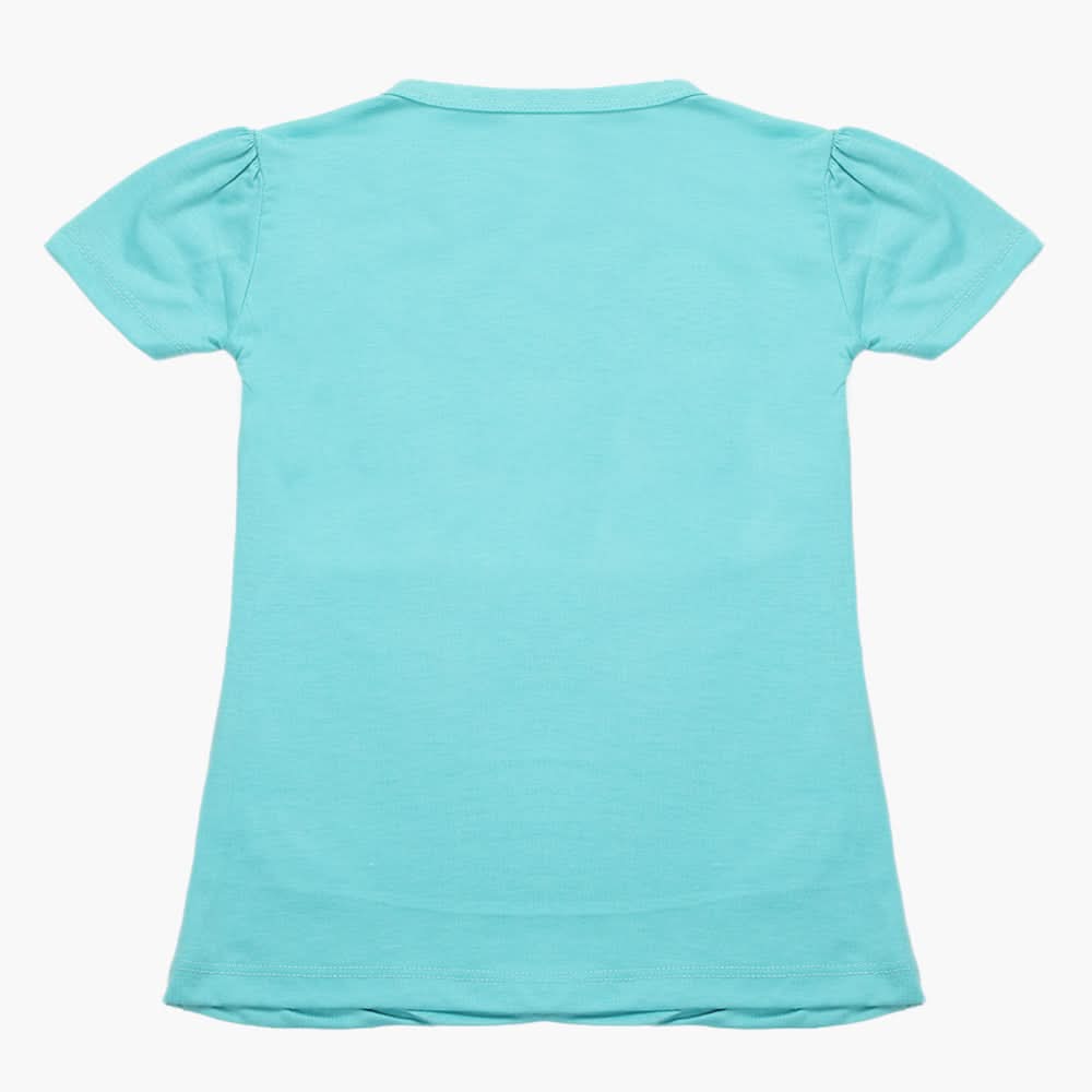 Girls Half Sleeves T-Shirt - Light Blue, Girls T-Shirts, Chase Value, Chase Value