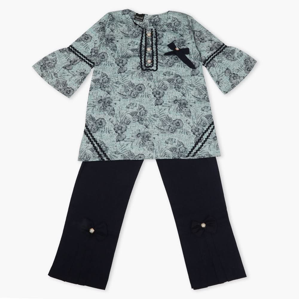 Girls Half Sleeves Suit - Navy Blue, Girls T-Shirts, Chase Value, Chase Value