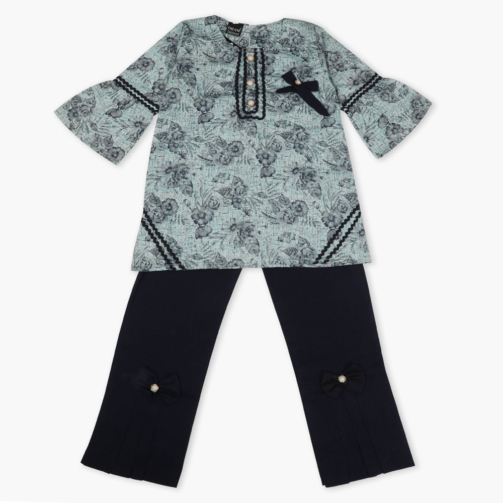 Girls Half Sleeves Suit - Navy Blue, Girls T-Shirts, Chase Value, Chase Value