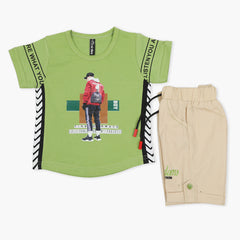 Boys Half Sleeves Short Suit - Green, Boys Sets & Suits, Chase Value, Chase Value