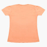 Girls Half Sleeves T-Shirt - Peach, Girls T-Shirts, Chase Value, Chase Value