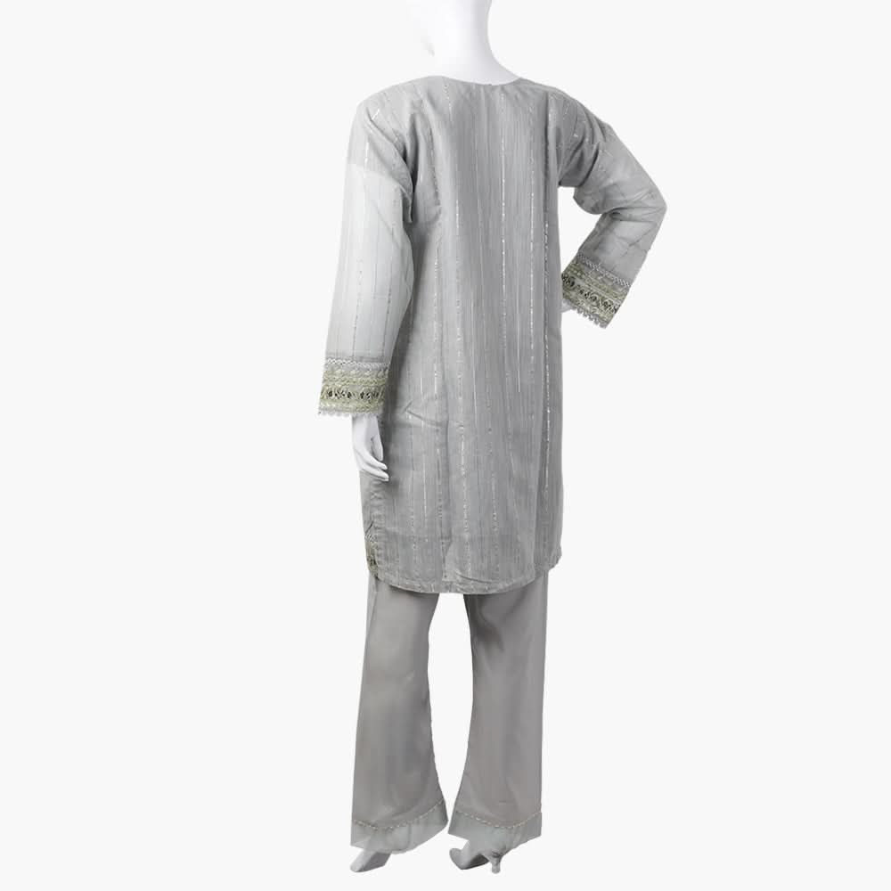 Women's Fancy 3Pcs Suit - Grey, Women Shalwar Suits, Chase Value, Chase Value