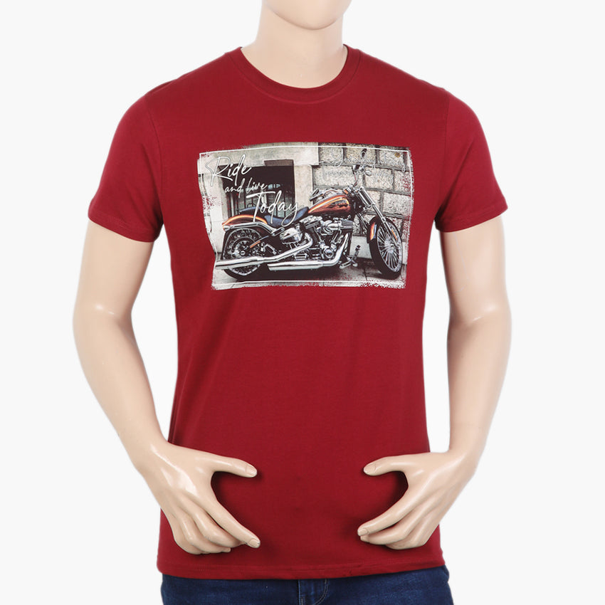 Men's Half Sleeves T-Shirt - Maroon, Men's T-Shirts & Polos, Chase Value, Chase Value