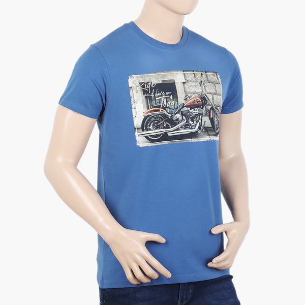 Men's Half Sleeves T-Shirt - Blue, Men's T-Shirts & Polos, Chase Value, Chase Value